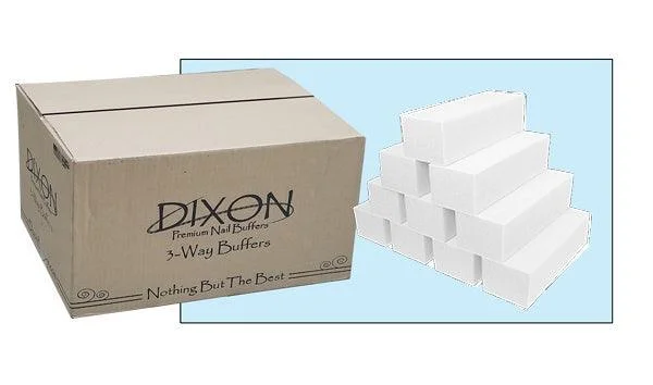 nail polish vibrant ribbon-Dixon 3-Way Premium Buffer White/White Grit 80/150 (Box/500pcs)