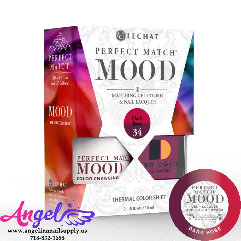 nail polish shining bark-Lechat Mood Gel Duo 34 Dark Rose