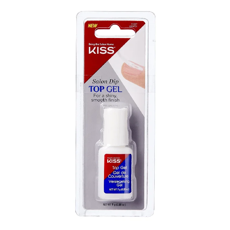 nail polish fiery stain-Kiss Salon Dip Top Gel 0.25oz