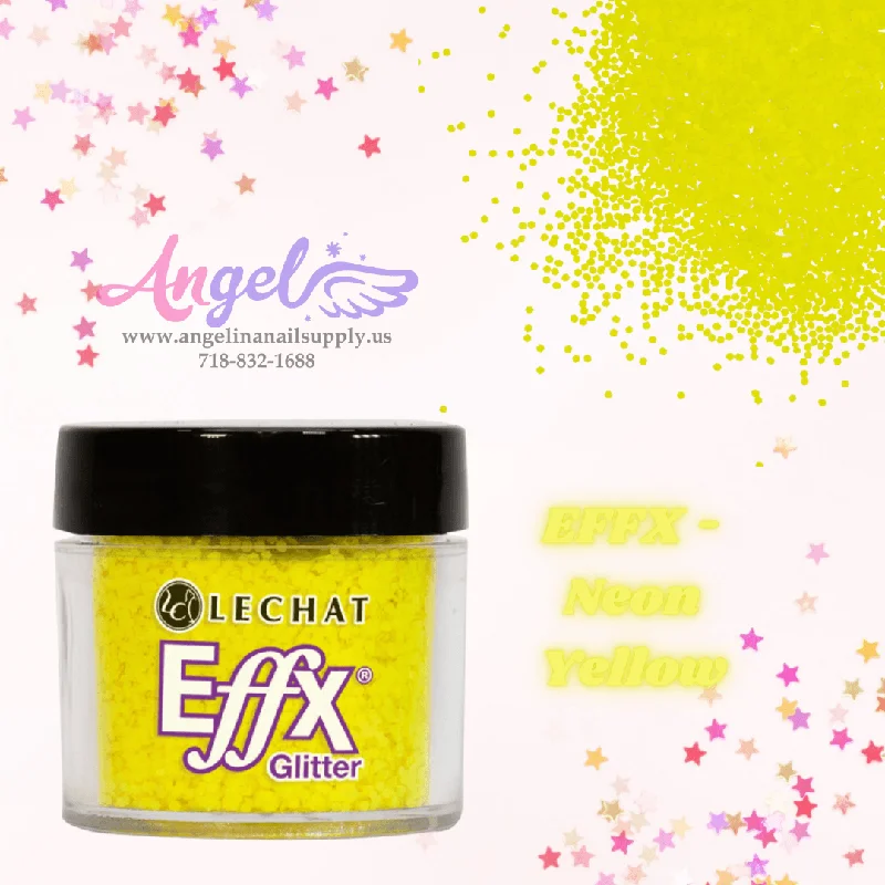 nail polish flashing rain-Lechat Glitter EFFX-36 Neon Yellow