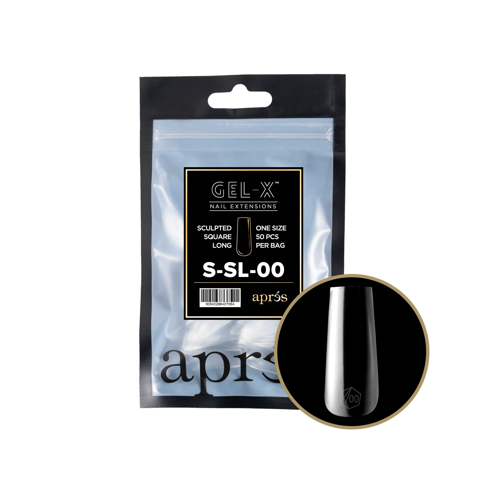 nail repair for nail toughness boost-APRES TIP BAG - 00 - SCULPTED SQUARE LONG