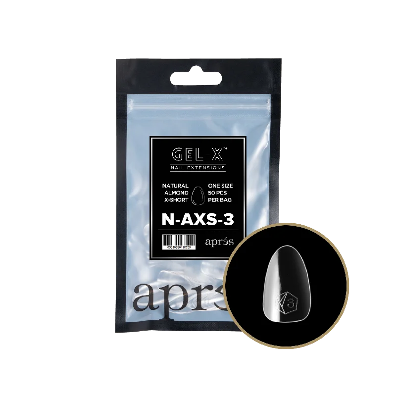 nail repair with rapid-recovery treatment-APRES TIP BAG - 3 - NATURAL ALMOND EXTRA SHORT