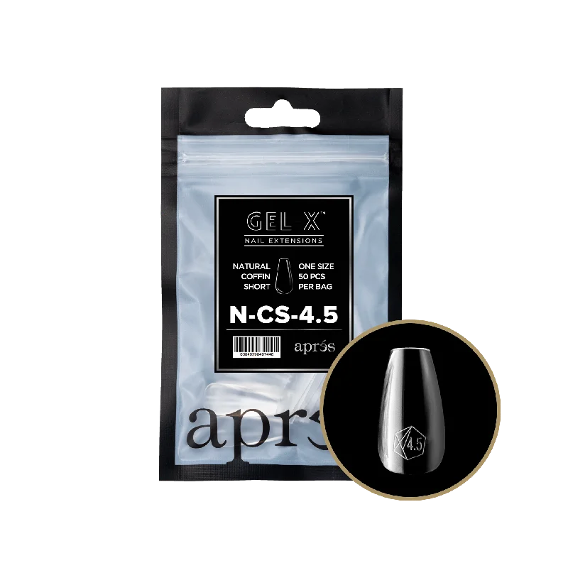 nail repair with travel-destination oil-APRES TIPS BAG - 4.5 - NATURAL COFFIN SHORT