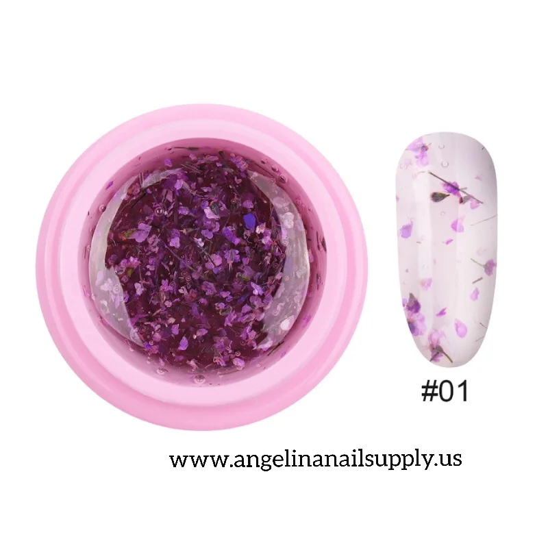 nail polish sparkling root-Flower Gel #01