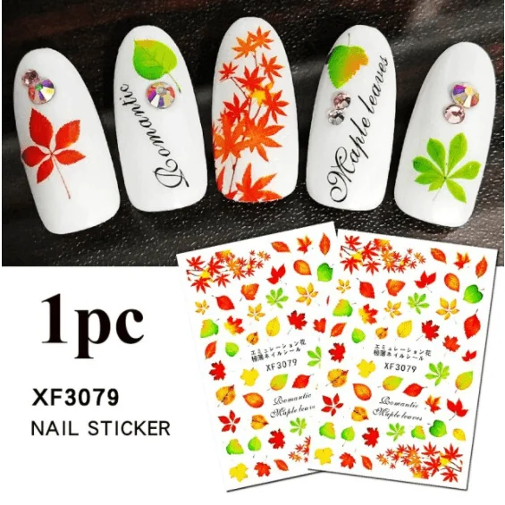 nail polish twinkling globe-Sticker Leaf & Flower