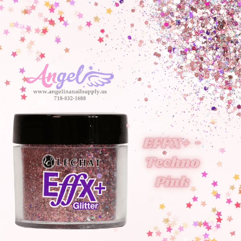 nail polish radiant pillar-Lechat Glitter EFFX+-38 Techno Pink