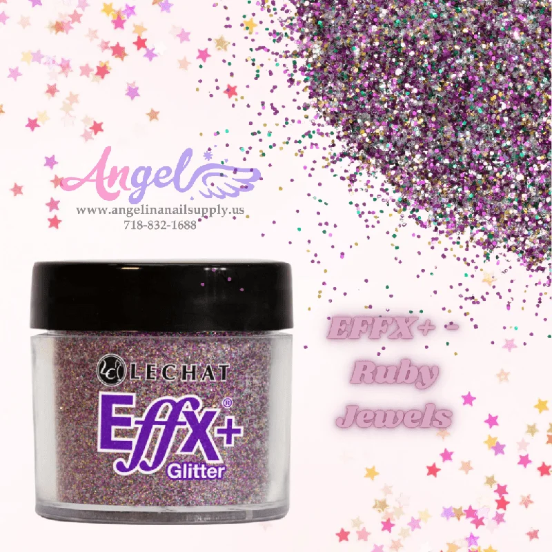 nail polish luminous column-Lechat Glitter EFFX+-15 Ruby Jewels