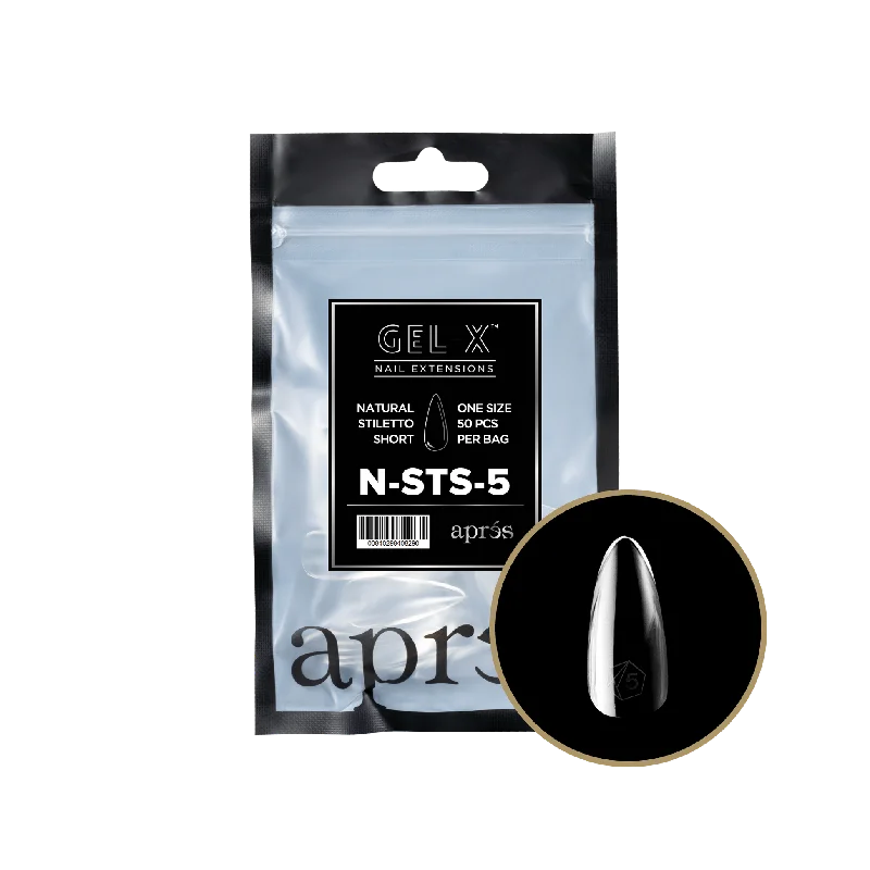 nail repair for nail beauty results-APRES TIP BAG - 5 - NATURAL STILETTO SHORT