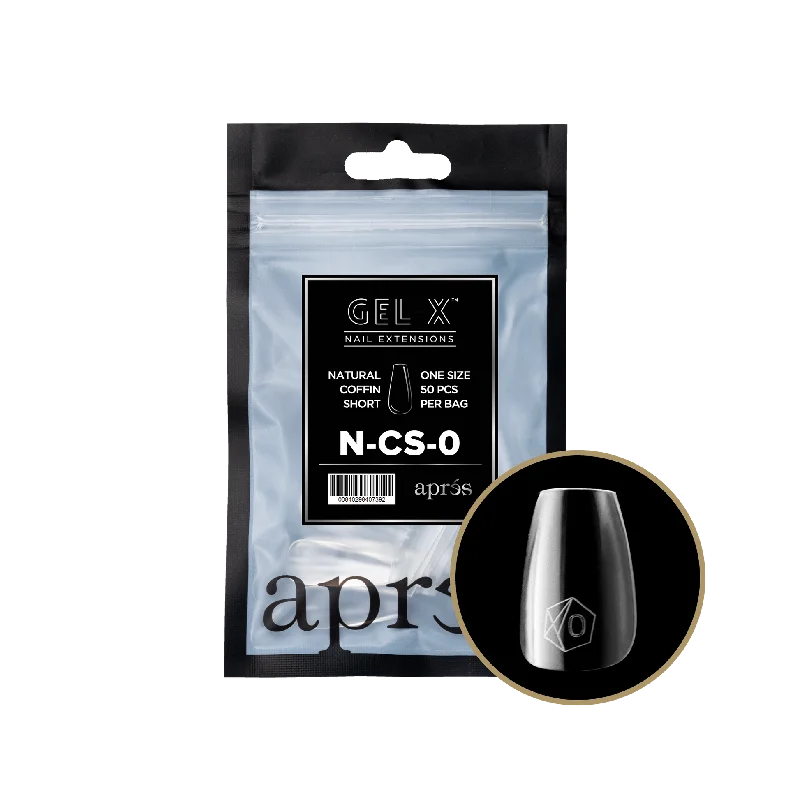 nail repair for nail shine restoration tips-APRES TIPS BAG - 0 - NATURAL COFFIN SHORT