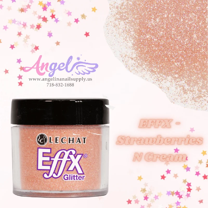 nail polish glistening turret-Lechat Glitter EFFX-55 Strawberries N Cream