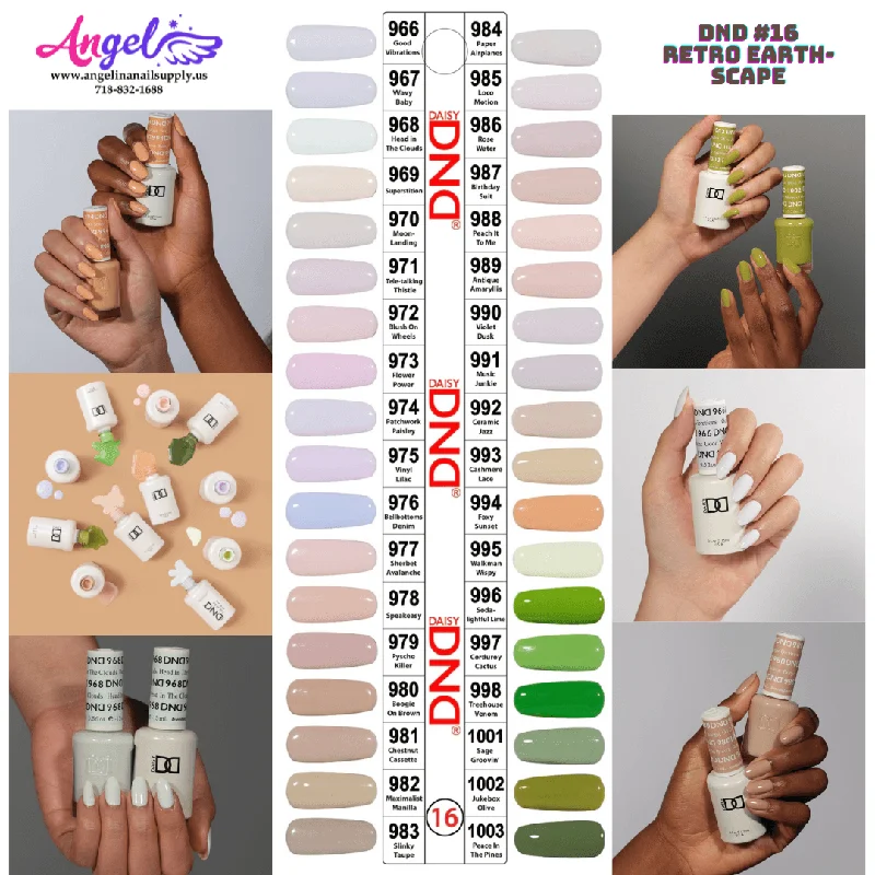 nail polish suave stripe-DND16 Collection #16 Retro Earth-Scape (Full Set 36 Colors #966 - #1003)